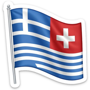 Greece flag without blue stripes, only white stripes sticker