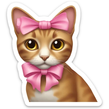 Cat with pink bow sticker