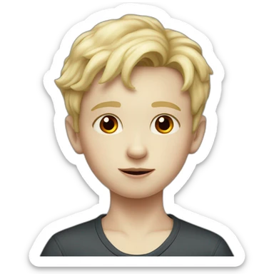 child boy, red-eyes, pale-skin, blonde hair sticker