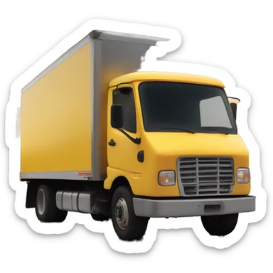 a refrigerated yellow truck by the sunset sticker