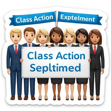 Class action settlements explain: When companies break the law or mislead customers, they are forced to pay settlements that money belongs to you.  sticker