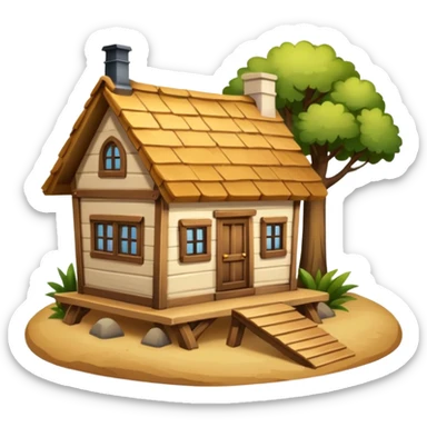 Petite maison indiquant le.depart d 1 voyage  sticker