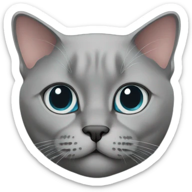 Grey British cat sticker