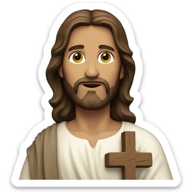 Jesus holding a cross sticker