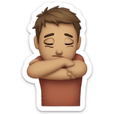 Sad hugging emoji sticker