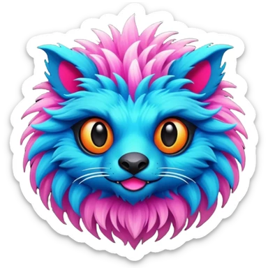 Dark vibrant pastel bright neon colorful edgy exotic painted Fakémon-Pokémon-Vernid-creature sticker