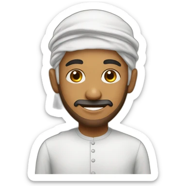 muslim man with a zany face.  sticker