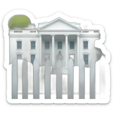 White house behind fence sticker