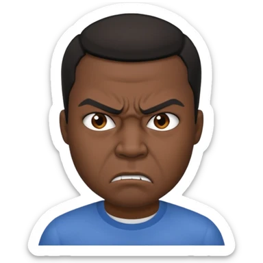 draw an angry violent black man sticker