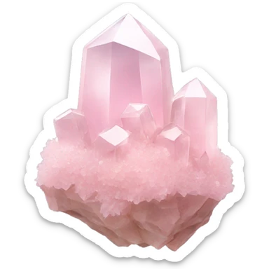 Light pink quartz crystal cluster  sticker