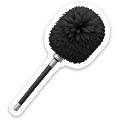 boom fluffy microphone with stick sticker