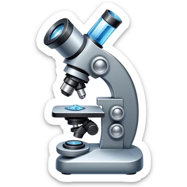 An icon featuring a microscope, a metal alloy, and a crystal structure, symbolizing materials science. The design includes different materials like metals, ceramics, and polymers, representing the study of material properties and innovations. Transparent background highlights material research sticker