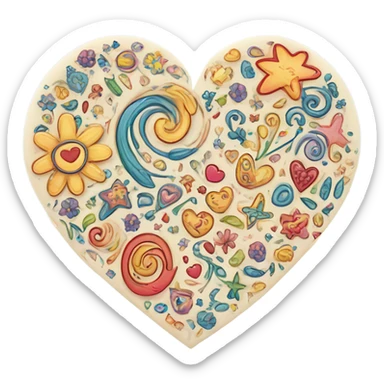 Doodle valentine sticker