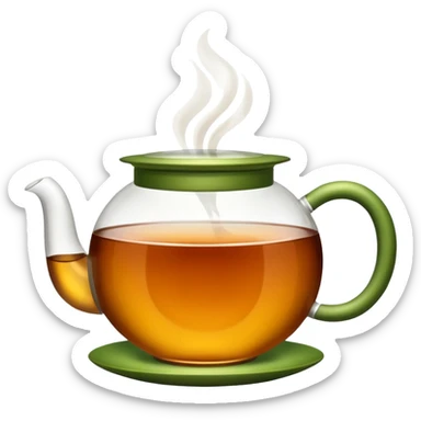 Assortment of hot tea with tea leaves sticker