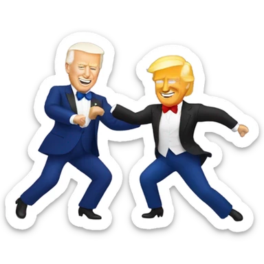 Donald trump and Joe Biden ballroom dancing sticker