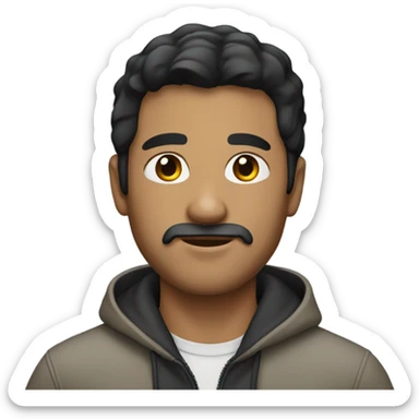 A man with black hair casual outfit sticker