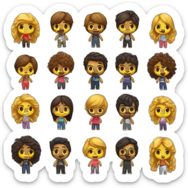 Emojis de chicos y chicas gamer sticker