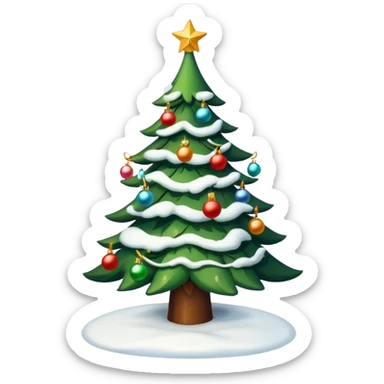 Snowed in christmas tree sticker
