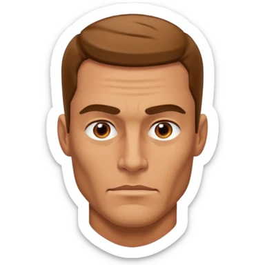 Make an emoji with a big jaw line and a alpha masculine look sticker