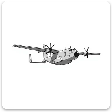 AC-130 gunship military aircraft with visible cannons and weapons flying sticker