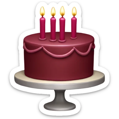 Burgundy birthday cake  sticker