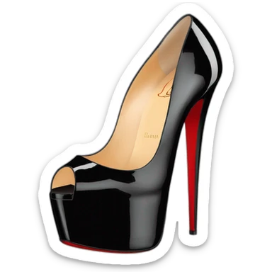 Louboutin Black patent Leather Lady Peep Toe Platform sticker