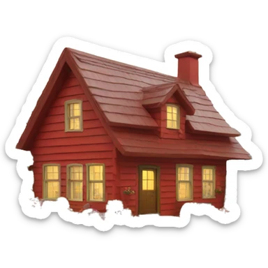 Red cottage sticker