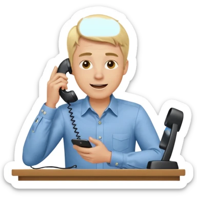 office-boss-excited-phone-desk-blonde-man sticker