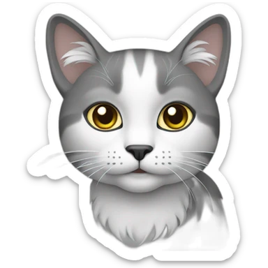 Cat-gray-white sticker