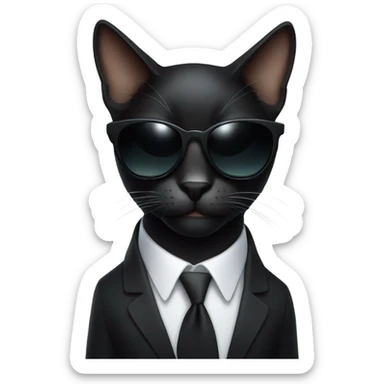 Black cat with sunglasses sticker