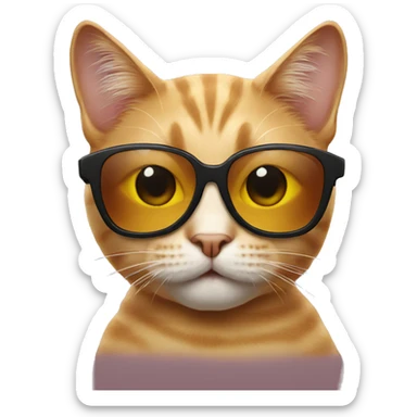 Cat with sunglasses sticker