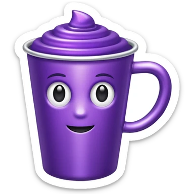 glitter purple cup sticker