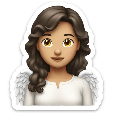 Brunette girl angel sticker