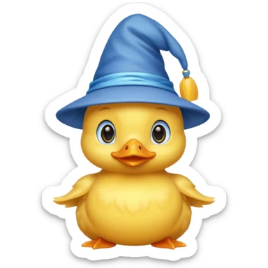 baby duck with wizard hat
 sticker