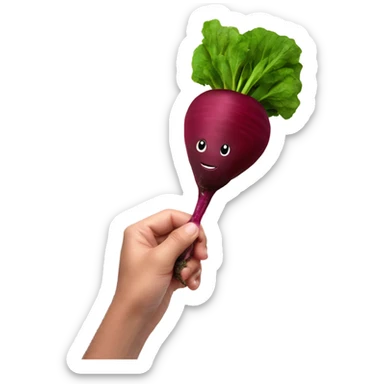 beetroot with mirror in hand sticker