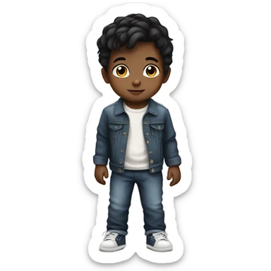 baby boy with blacky hair5 and white skin full length sticker