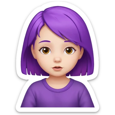 baby girl with purple hair sticker