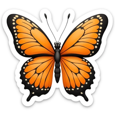 orange and black butterfly sticker