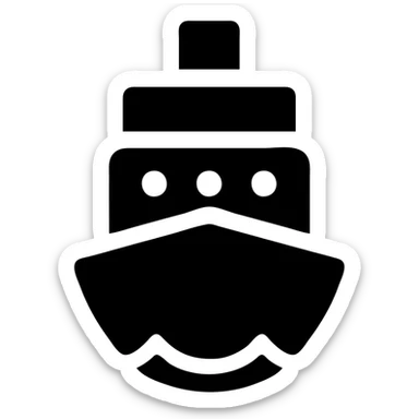 solid filled icon of a ship sticker