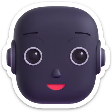 friendly chatbot face sticker