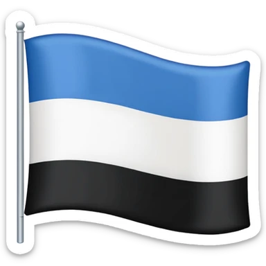 Bandera con Tres franjas azul arriba en el medio blanco y abajo negro sticker