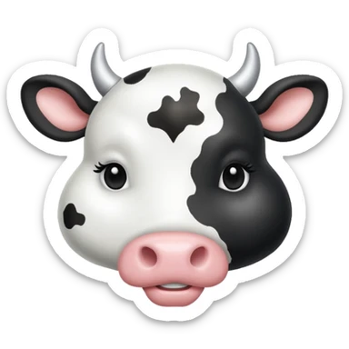 White satin heart like cow style sticker