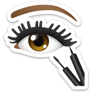 someone putting mascara oN sticker