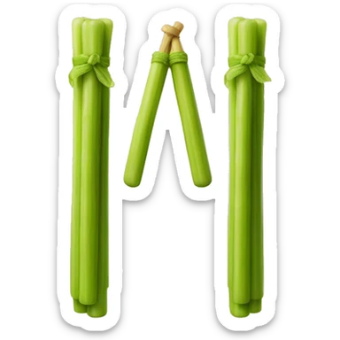 Nunchucks made of 2 celery sticks, Celery-Stick-Nunchucks sticker