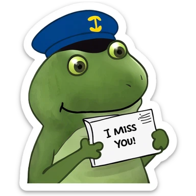 Note that says “I miss you” sticker