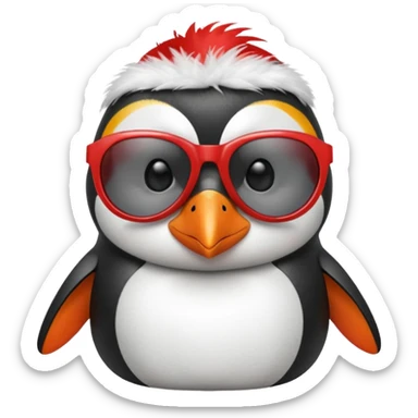 Penguin • High-Realism 3D Rendering
• Sunglasses with Red Frames
• Small Tuft/Lock of Hair on the Head sticker