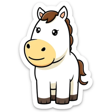 Sad fat horse sticker