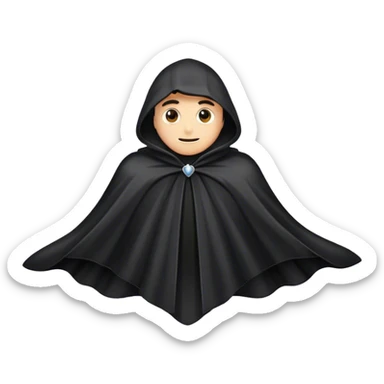 A black cloak floating in the air, without a person sticker