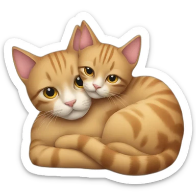 Two cats cuddling sticker