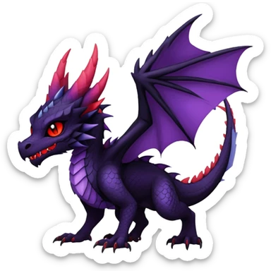 Gothic Badass Edgy Dark Mysterious Mystical Dragon-Beast-Trico-Noivern-Fursona sticker